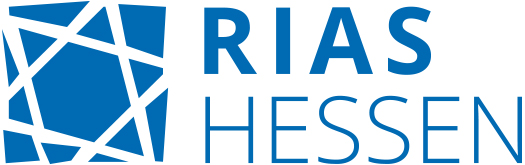 Logo mit Name Rias Hessen und abgeschnittenen Davidstern